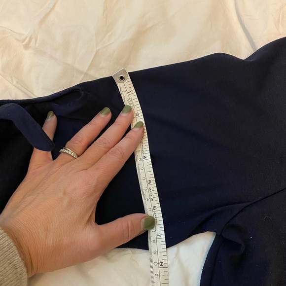 Talbots 2x Navy Blue dress with 3/4 sleeves and cute tied cuffs - Picture 9 of 9
